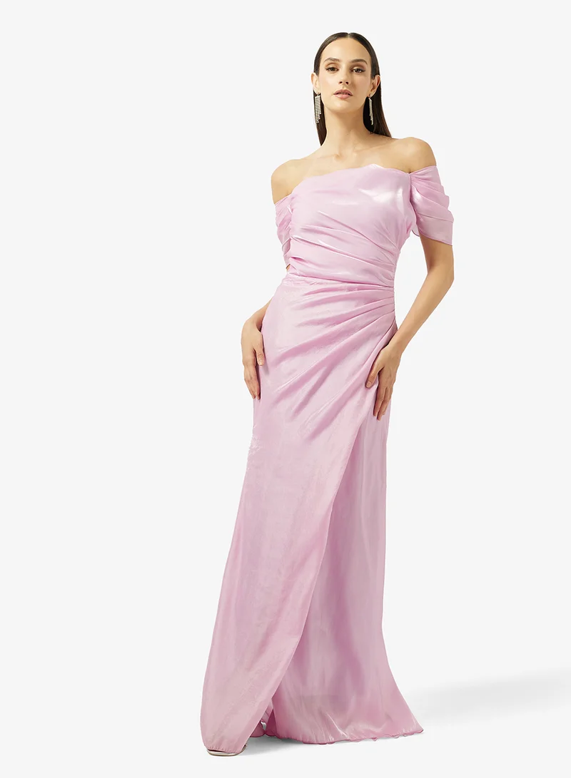 Off Shoulder A-line Evening Gown